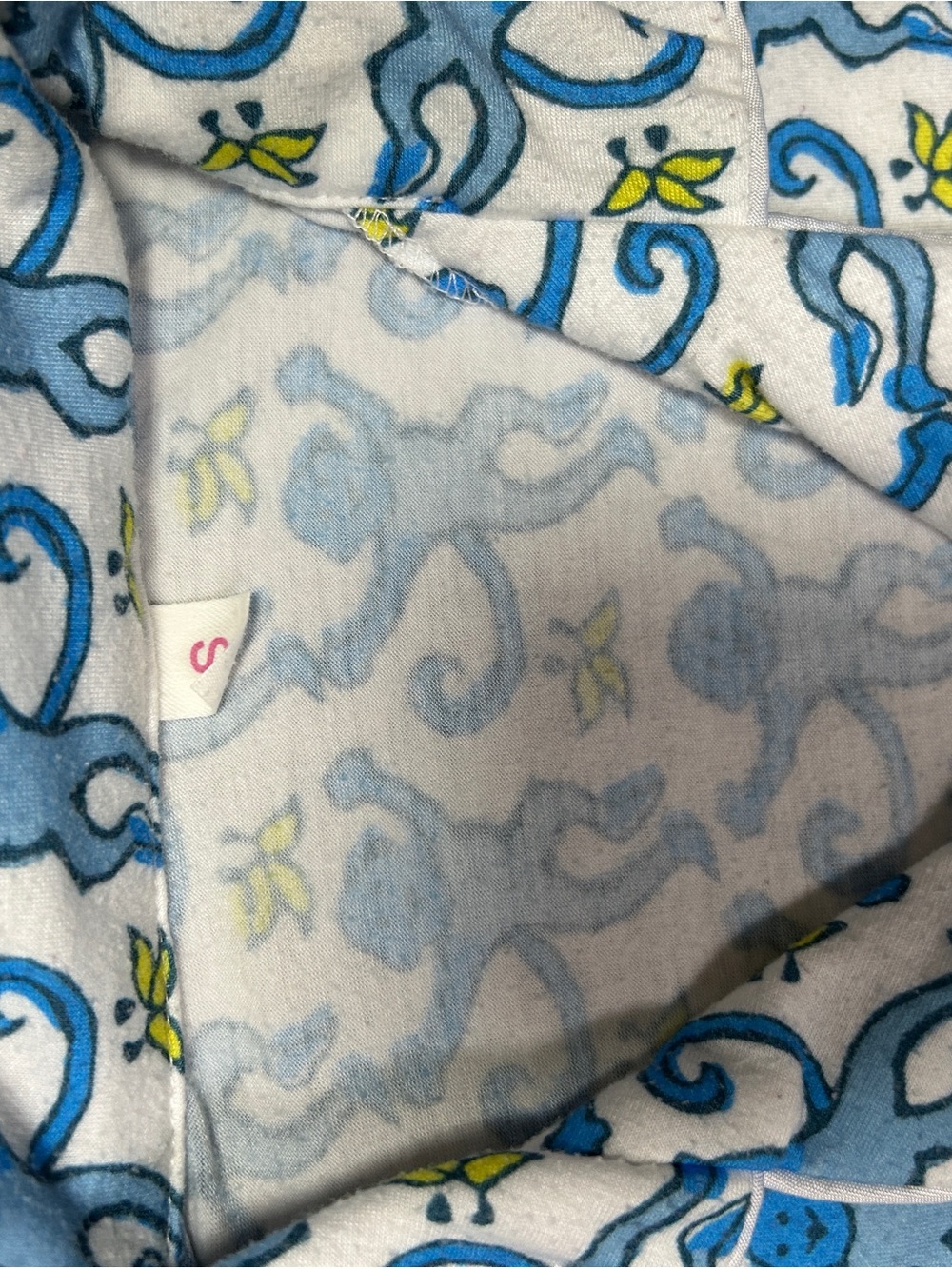 Amazon Blue and White Monkey Print Women's Pajama Set - Picture 6 of 6